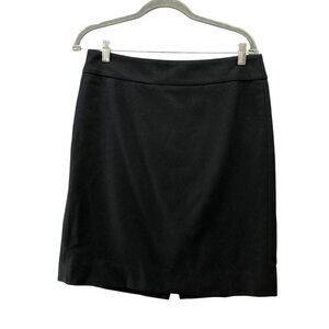 J. Crew Wool Blend Pencil Skirt Womens 8 Black Back Slit Career Workwear